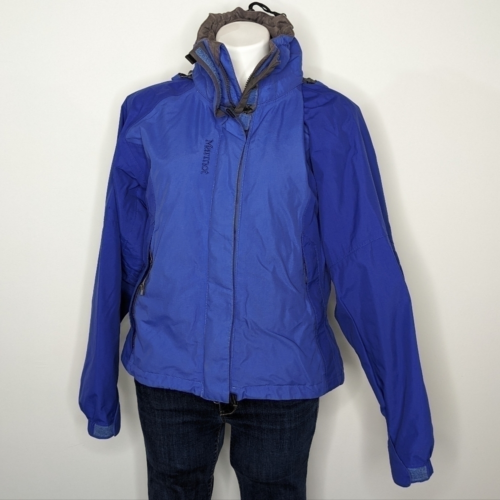 Marmot two tone blue vented ski snowboard hooded coat M